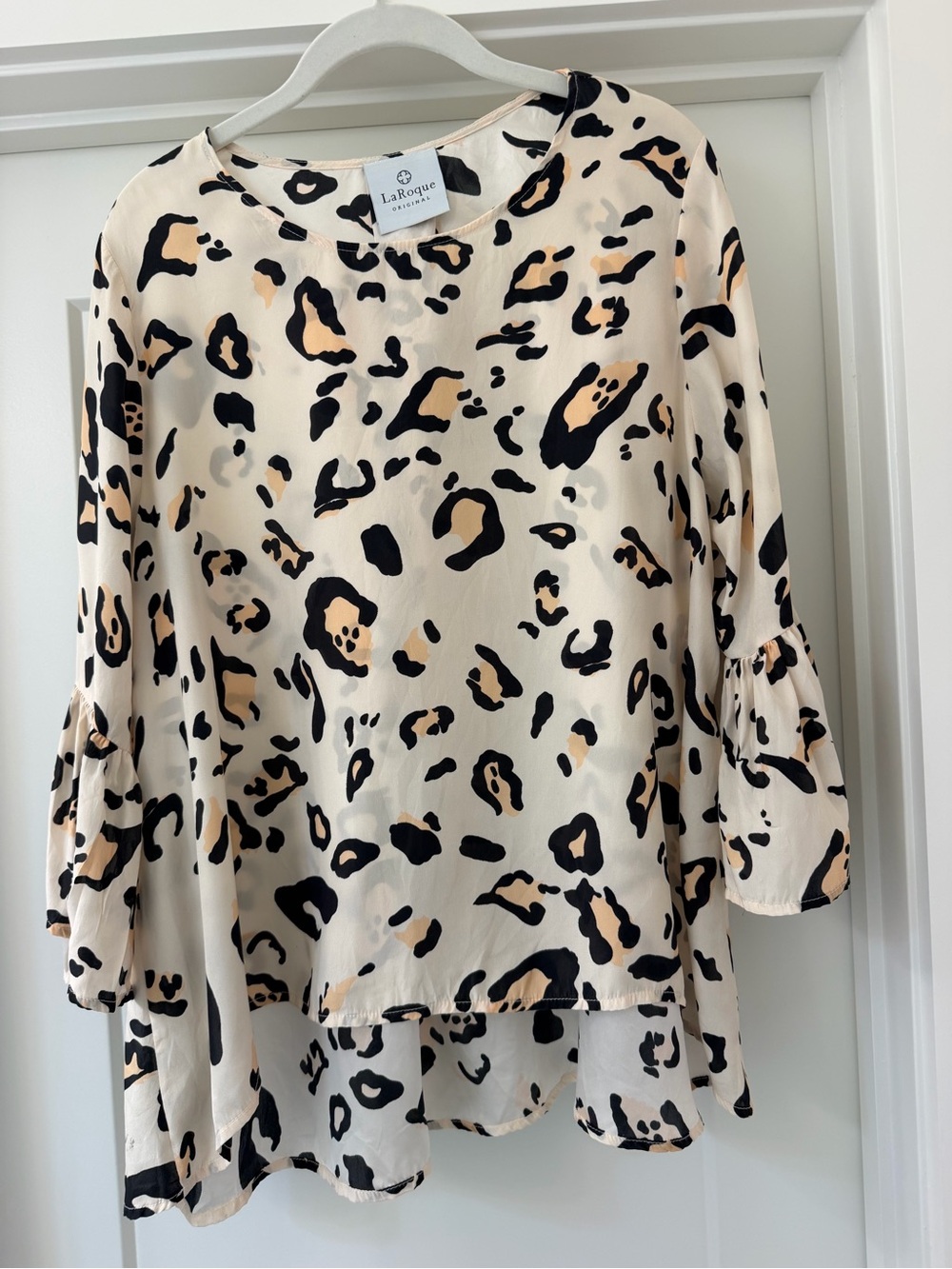 LaRoque Silk Leopard Print Blouse